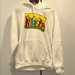 Keith Haring White Graphic Hoodie